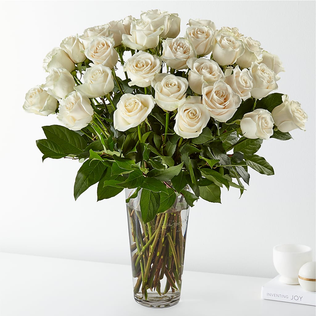 Long Stem White Rose Bouquet – EUTAW ACCENT FLOWERS & GIFTS, Eutaw AL