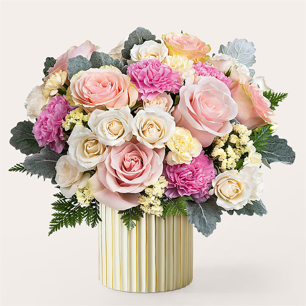 Blissful Moments Bouquet with Ivory Vase – EUTAW ACCENT FLOWERS & GIFTS, Eutaw AL