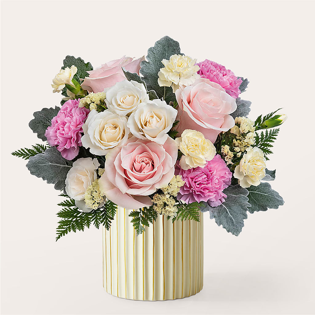 Blissful Moments Bouquet with Ivory Vase – EUTAW ACCENT FLOWERS & GIFTS, Eutaw AL
