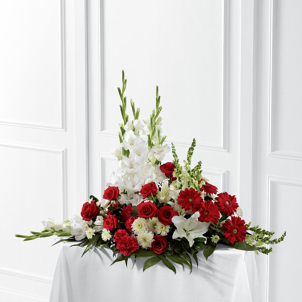 Crimson & White Arrangement – EUTAW ACCENT FLOWERS & GIFTS, Eutaw AL