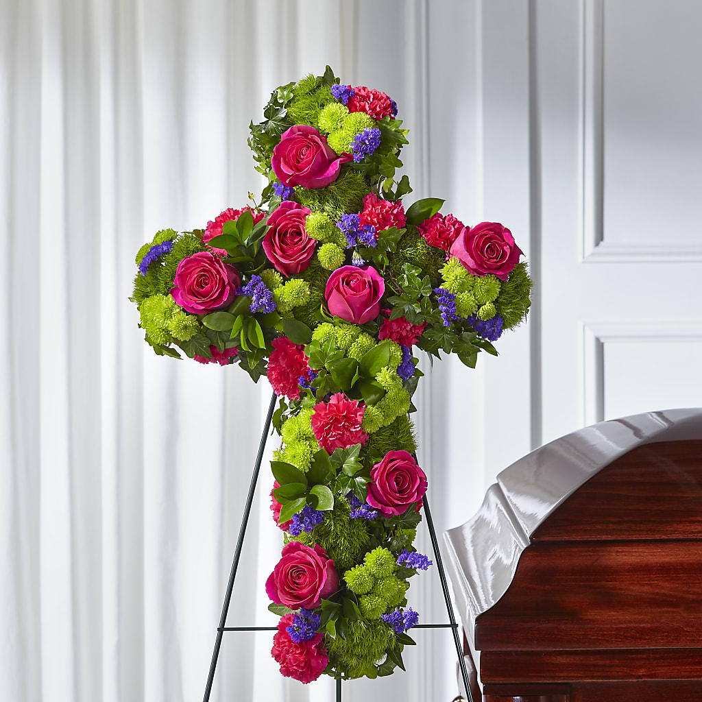 Tribute Rose Floral Cross – EUTAW ACCENT FLOWERS & GIFTS, Eutaw AL