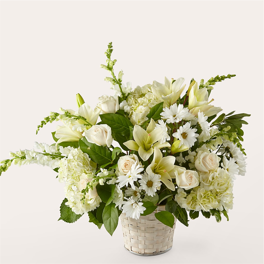 Ivory Elegance Floral Basket – EUTAW ACCENT FLOWERS & GIFTS, Eutaw AL