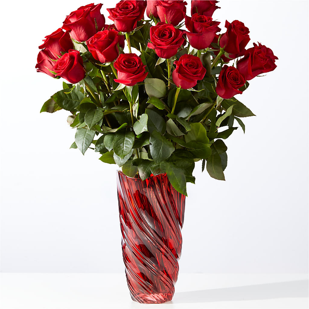 Classic Love Red Rose Bouquet with Luxe Swirl Vase – EUTAW ACCENT FLOWERS & GIFTS, Eutaw AL