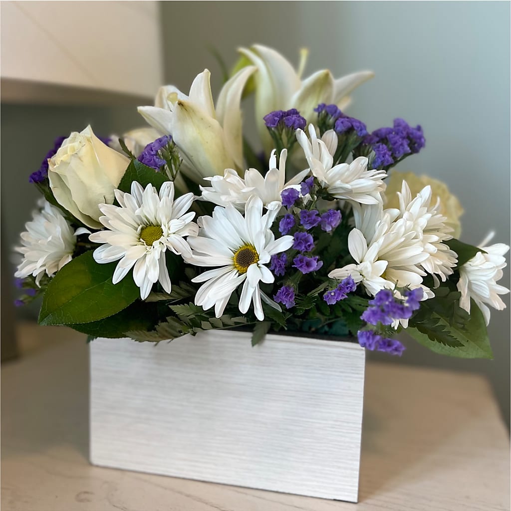 Beyond Blue Box Bouquet – EUTAW ACCENT FLOWERS & GIFTS, Eutaw AL