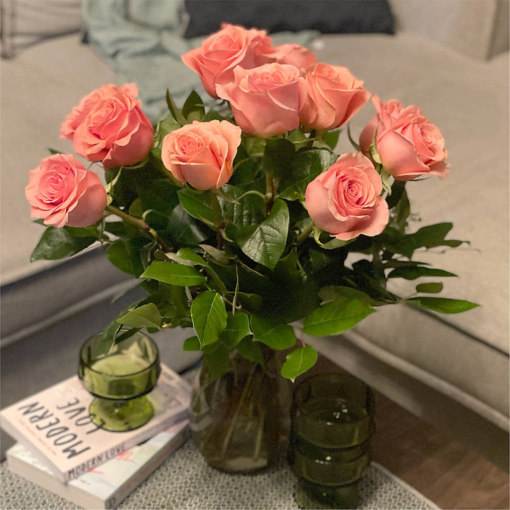 Long Stem Pink Rose Bouquet – EUTAW ACCENT FLOWERS & GIFTS, Eutaw AL