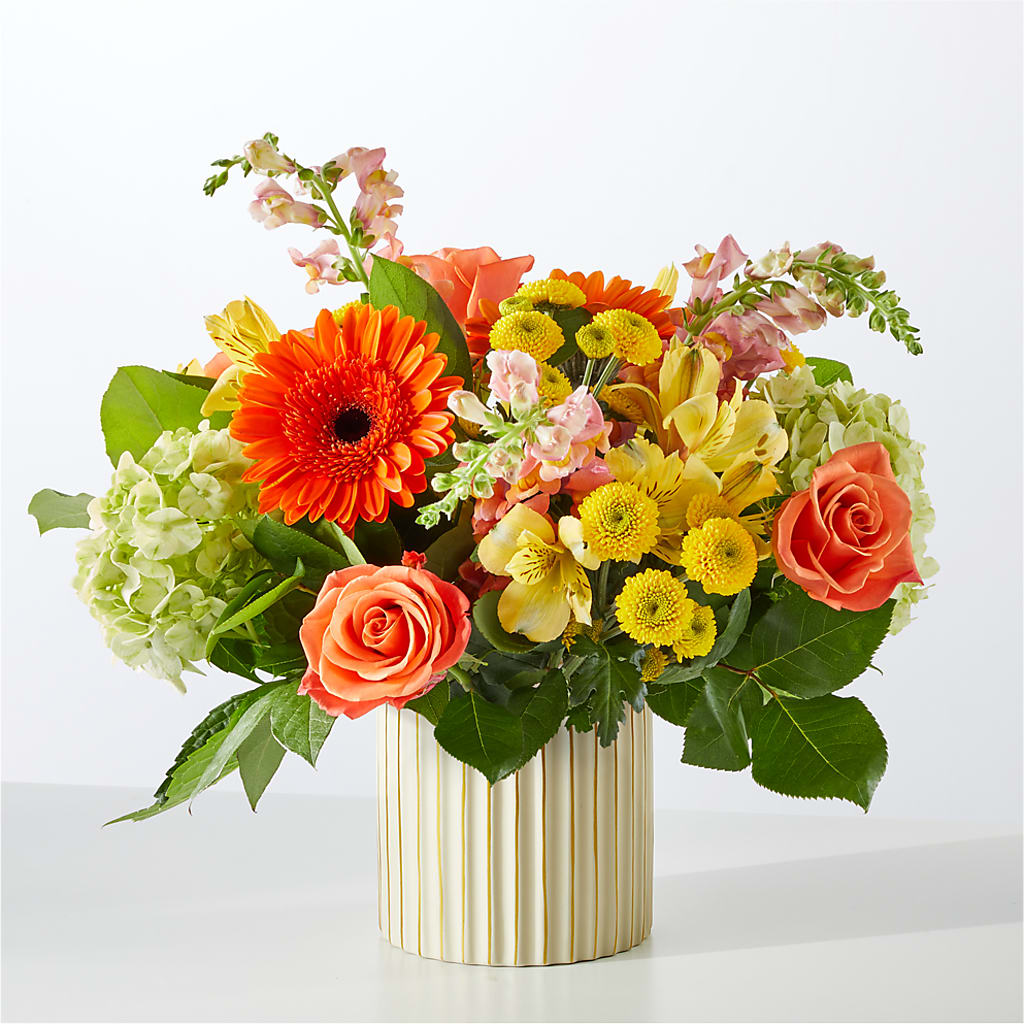 Autumn Sunshine Bouquet with Ivory Vase – EUTAW ACCENT FLOWERS & GIFTS, Eutaw AL