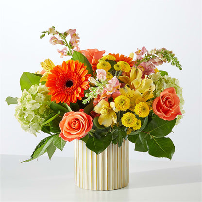Autumn Sunshine Bouquet with Ivory Vase – EUTAW ACCENT FLOWERS & GIFTS, Eutaw AL