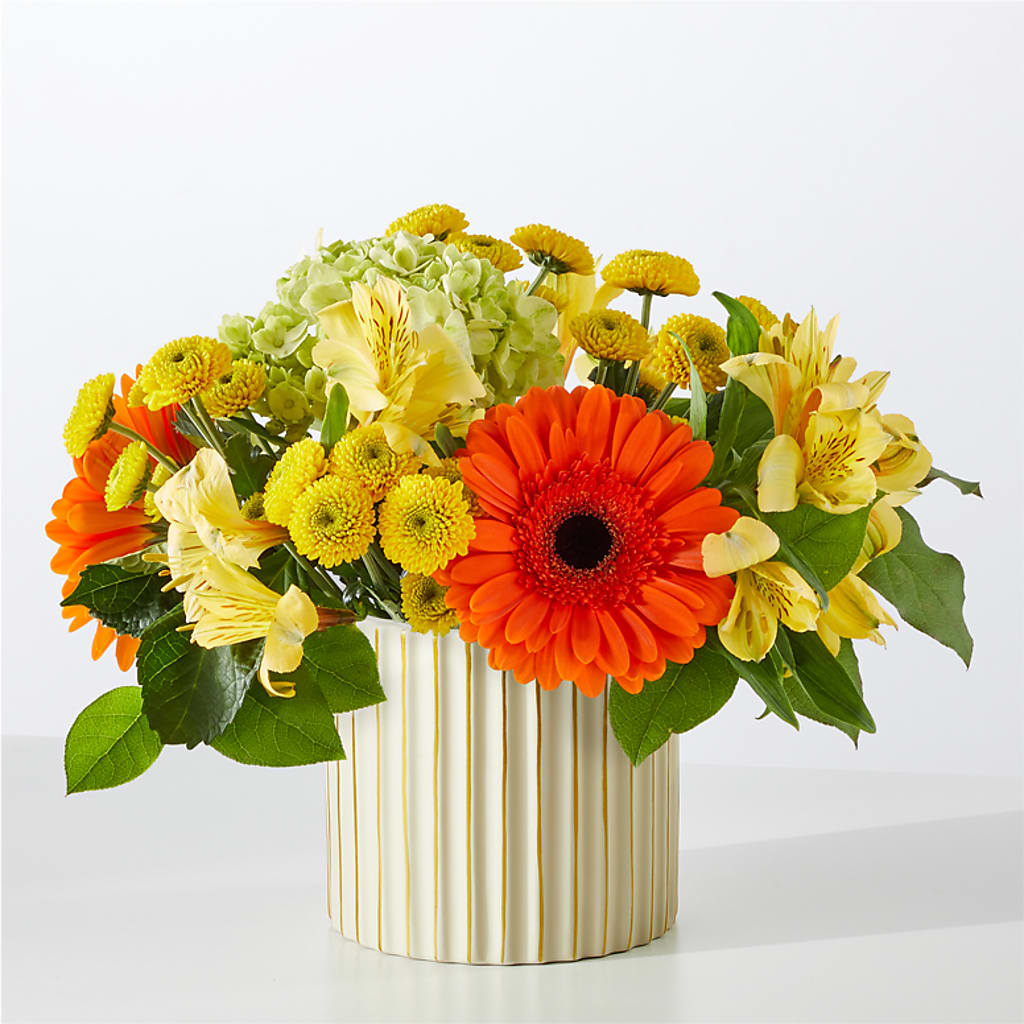 Autumn Sunshine Bouquet with Ivory Vase – EUTAW ACCENT FLOWERS & GIFTS, Eutaw AL